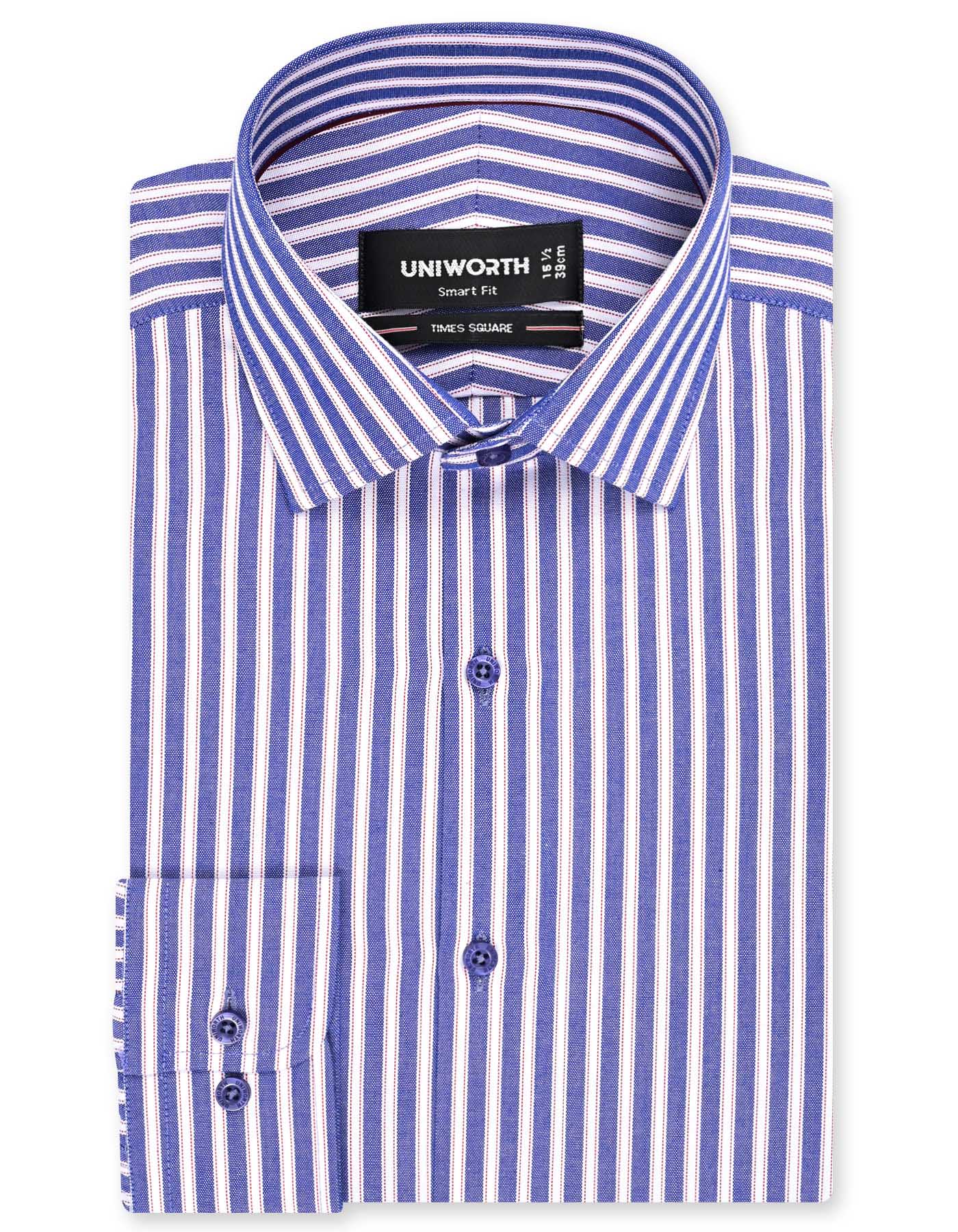 Stripe Navy Tailored Smart Fit Shirt FS2857-2SF-14.5