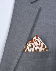 Brown Floral Pocket Square