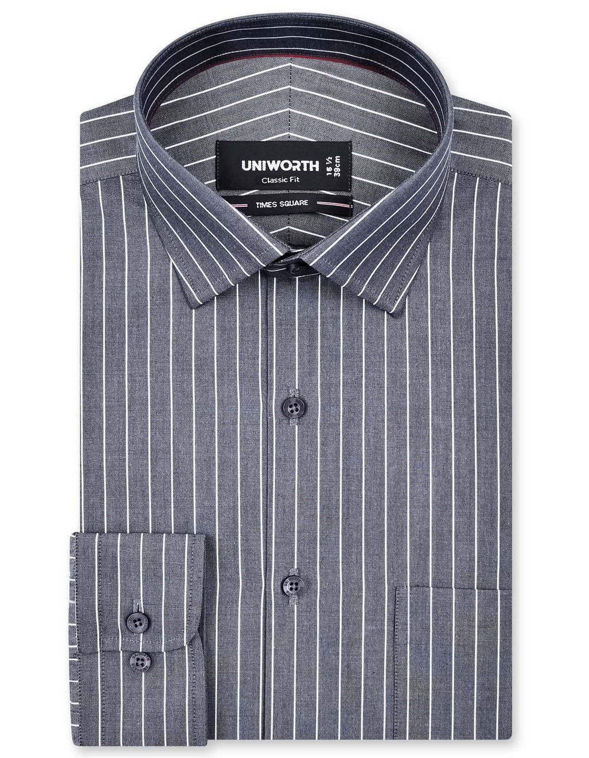 Stripe Charcoal Classic Fit Shirt FS2827RF-14.5