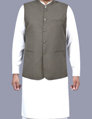 L Olive Texture Waist Coat WC2516-2S-34