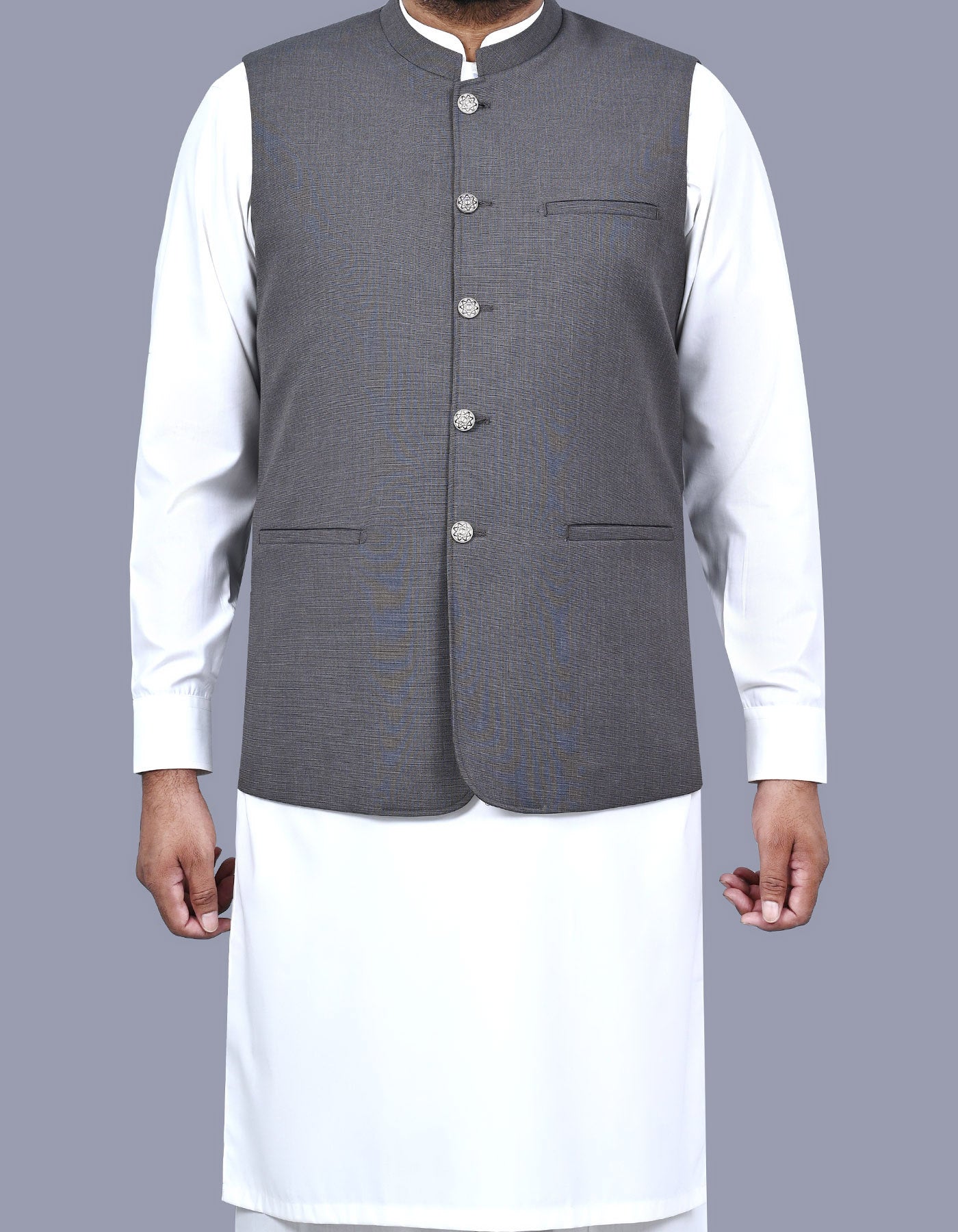 Charcoal Texture Waist Coat WC2516-3S-34