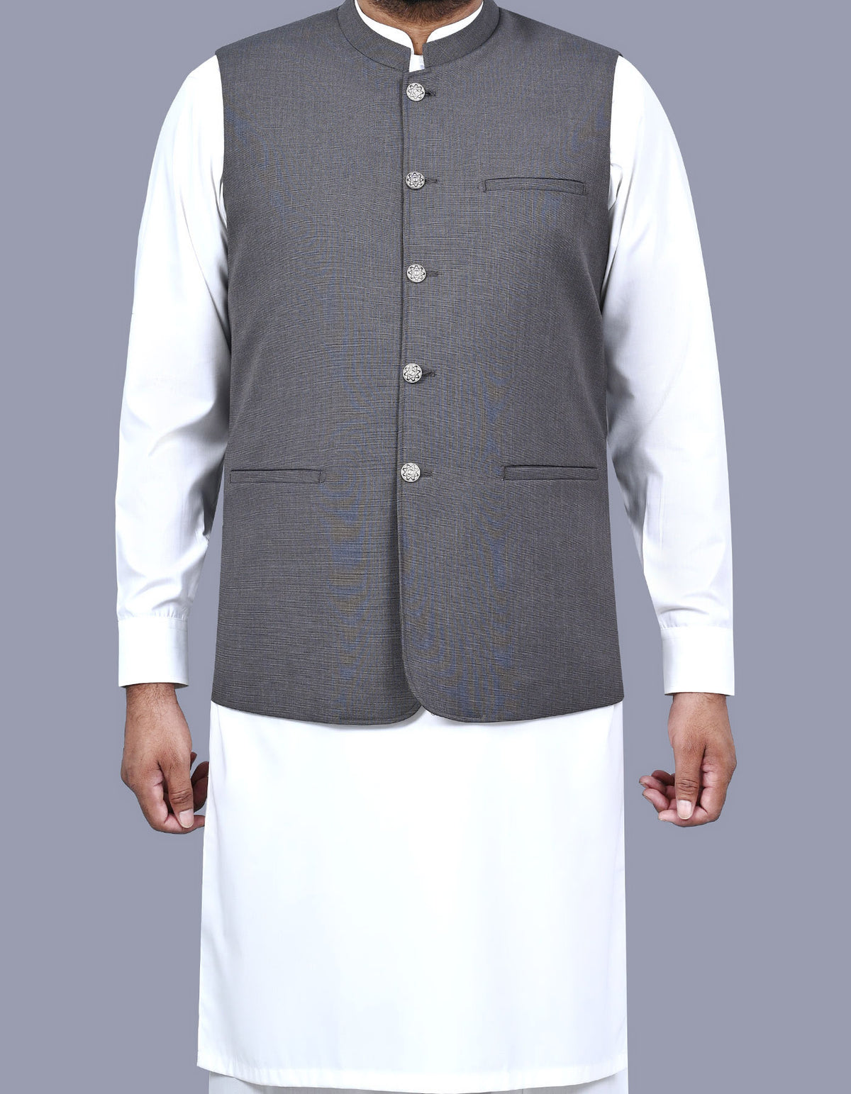 Charcoal Texture Waist Coat WC2516-3S-34