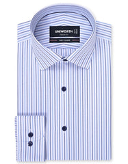Stripe Blue Classic Fit Shirt FS2856-1RF-14.5
