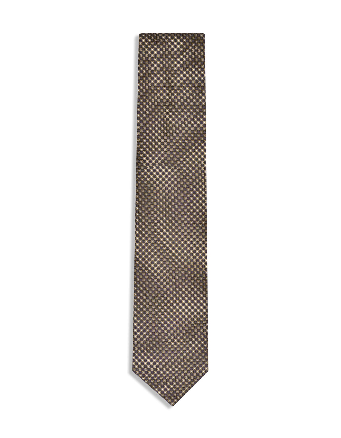 Brown Geometric Tie
