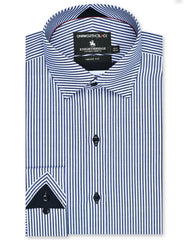 Stripe Navy Classic Fit Shirt FS2871-3RF-14.5