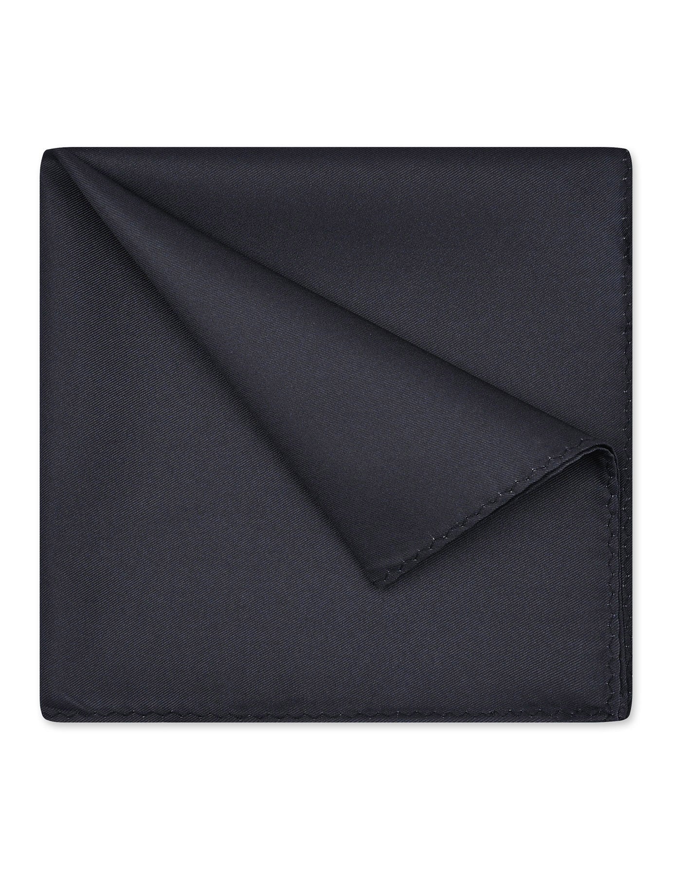 Black Plain Pocket Square