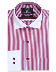 Stripe Maroon Tailored Smart Fit Shirt FS2872-2SF-14.5