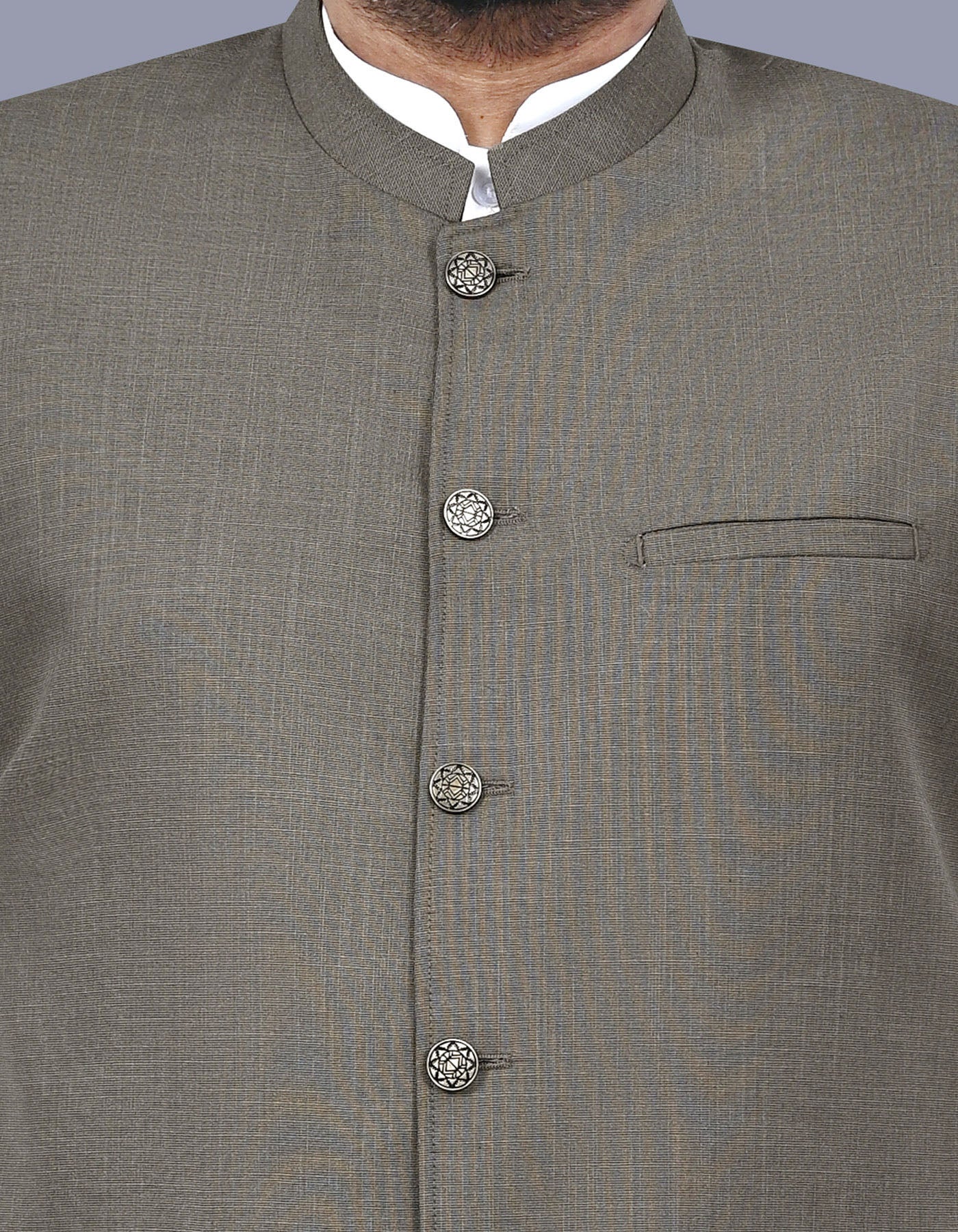 L Olive Texture Waist Coat WC2516-2S-36