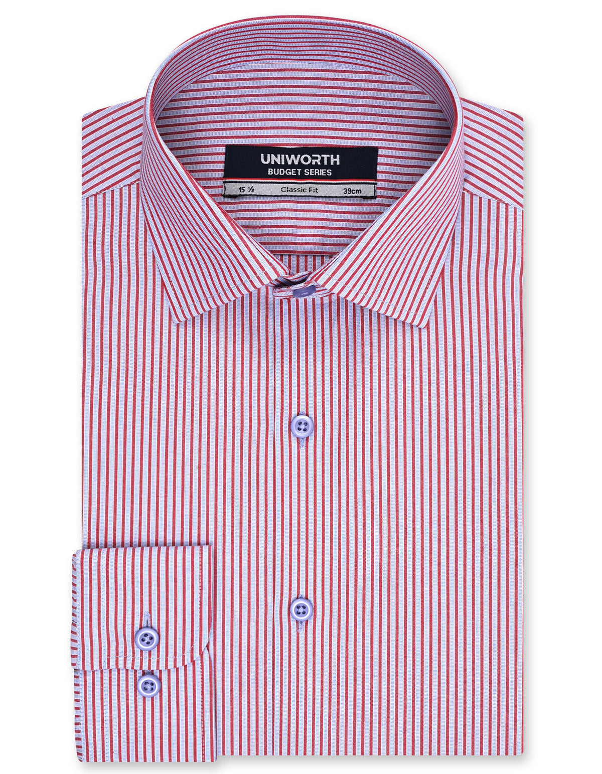Stripe Maroon Classic Fit Shirt FS2870-3RF-14.5