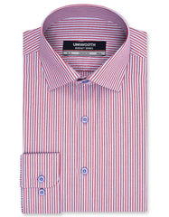 Stripe Maroon Classic Fit Shirt FS2870-3RF-14.5