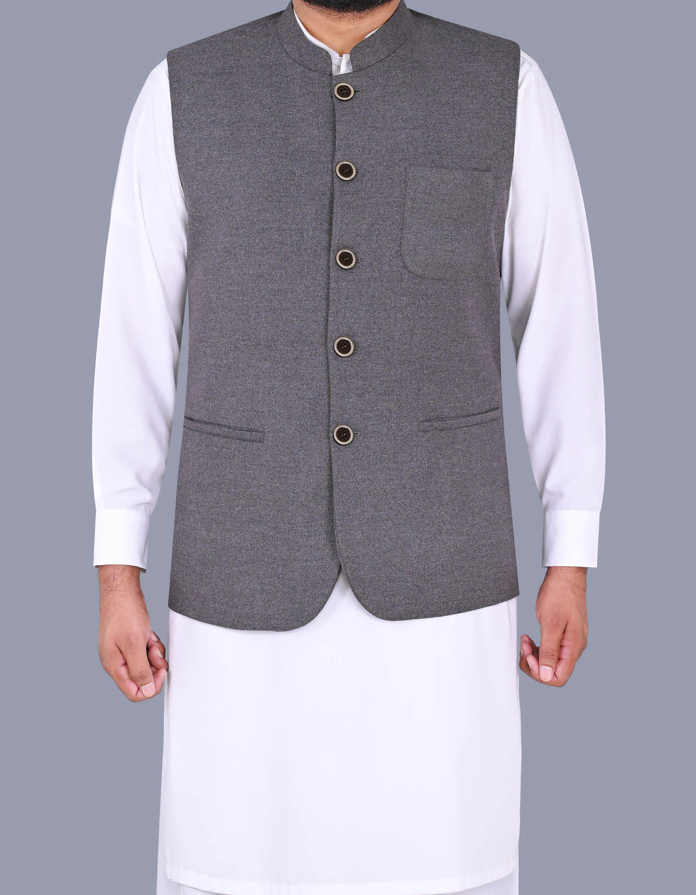 Grey Plain Waist Coat WC2381-12S-36