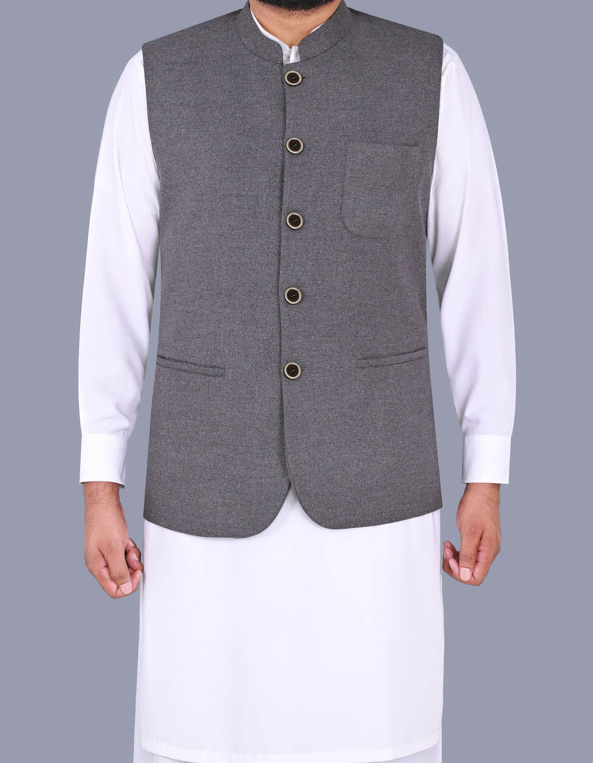 Grey Plain Waist Coat WC2381-12S-36