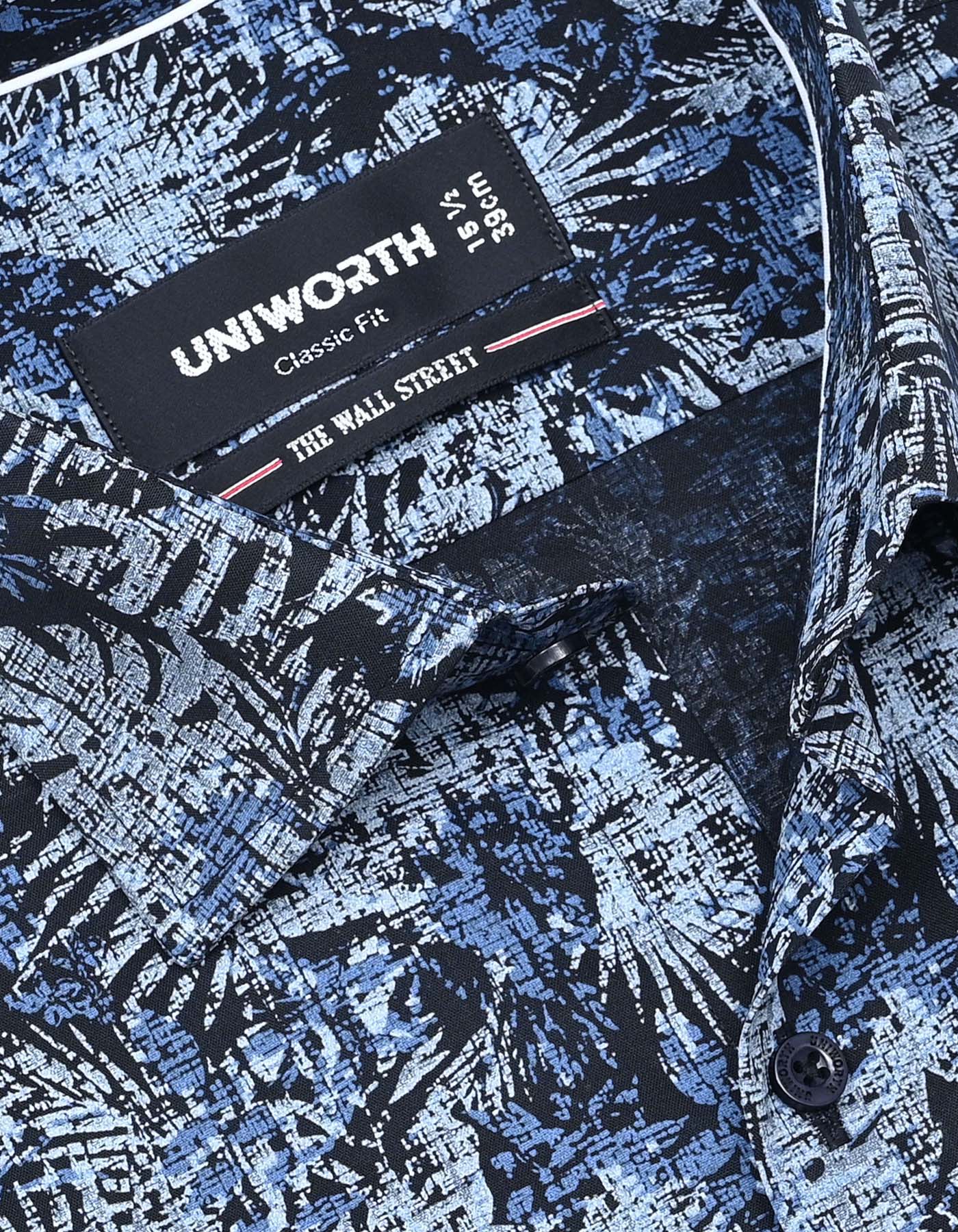 Printed Black Classic Fit Shirt FS830RH-15