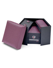 Lavendar Dotted Cufflink Tie Set