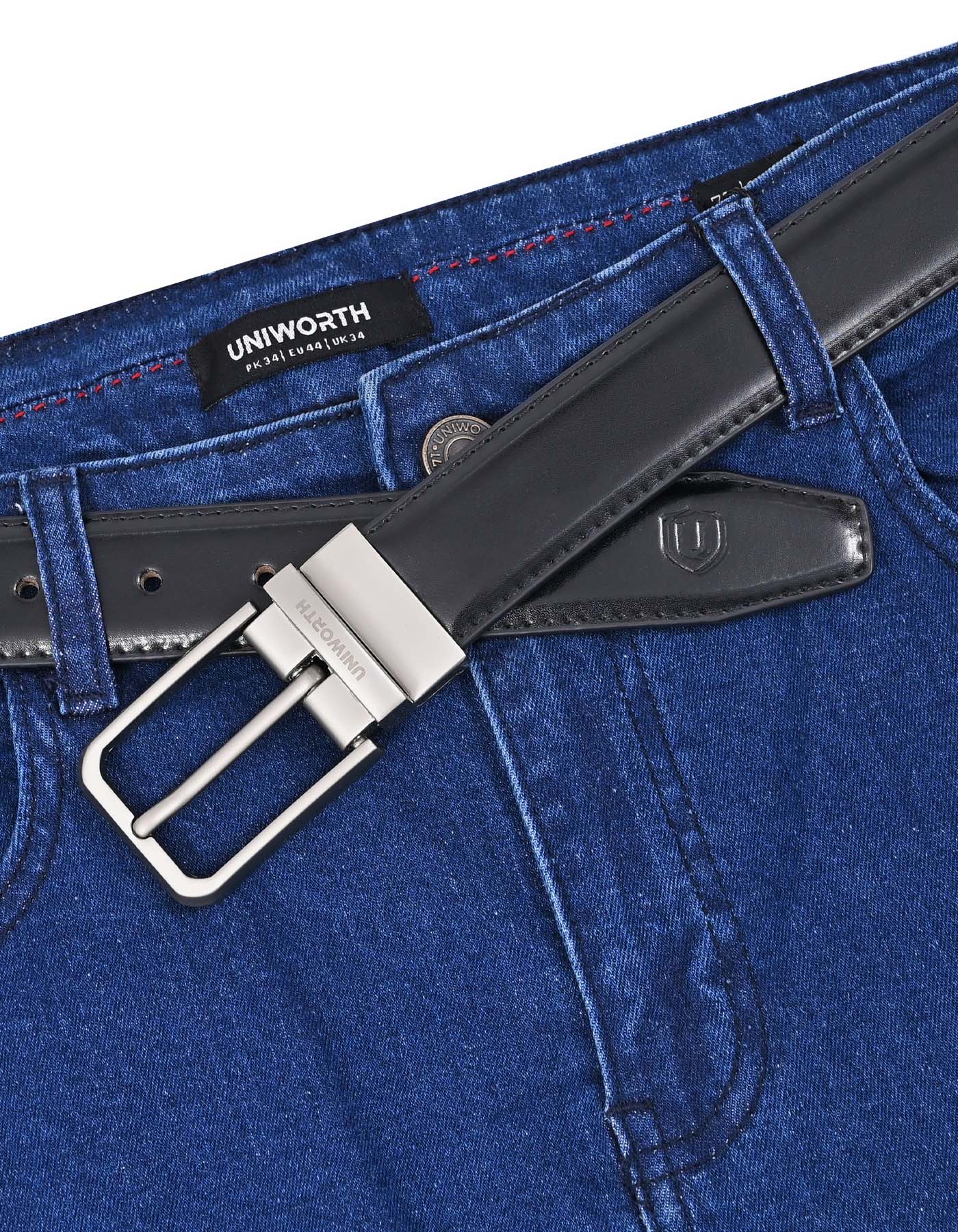 Formal Belt Premium Buckle Black BTP2607 Uniworth Double Side BTP2607-36
