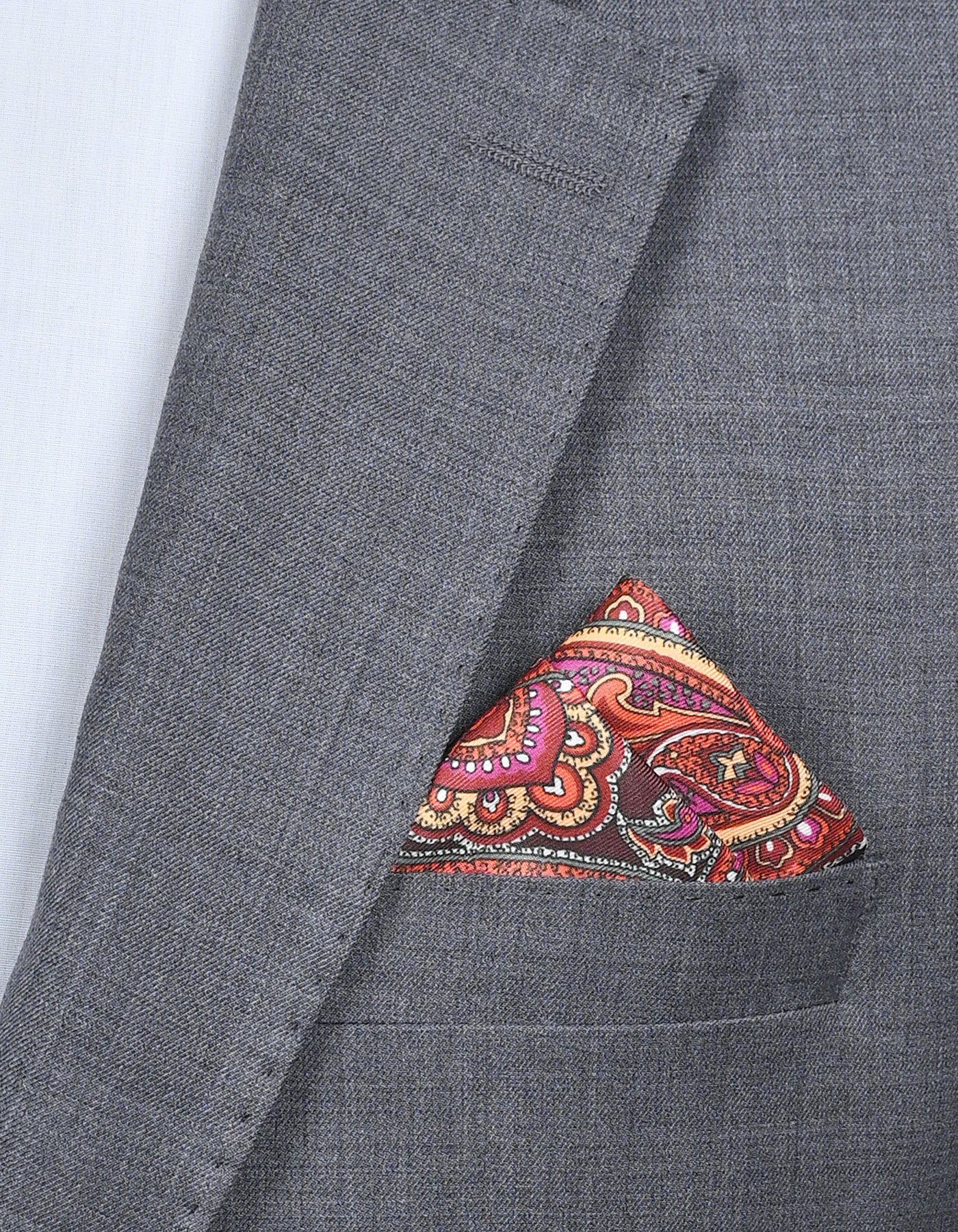 Rust Paisley Pocket Square