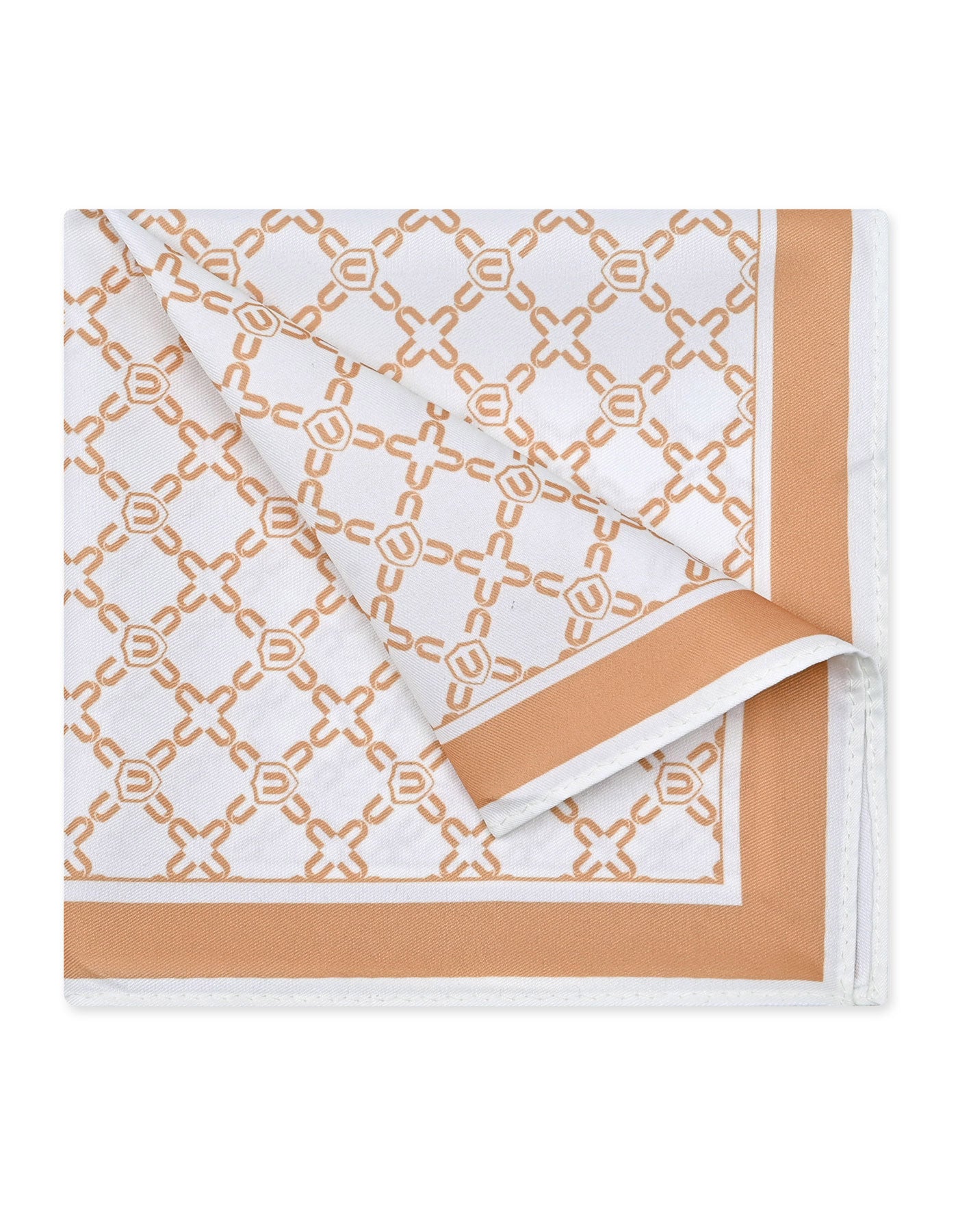 Beige Geometric Pocket Square