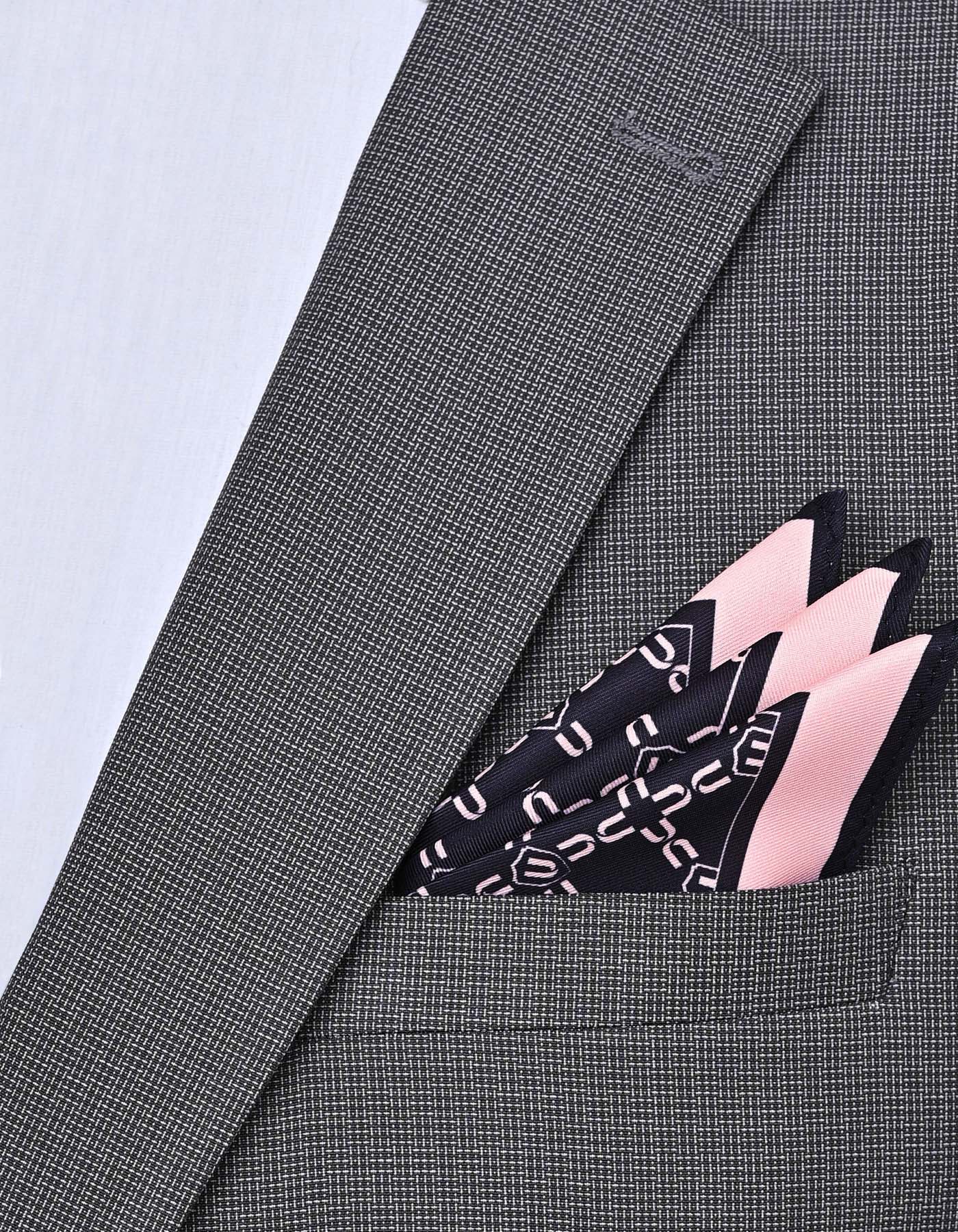 Black Geometric Pocket Square