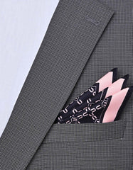 Black Geometric Pocket Square