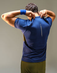 Navy Half Sleeves Gym Tee FGT2422-XL