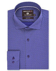 Printed D Blue Tailored Smart Fit Shirt FS868SF-14.5