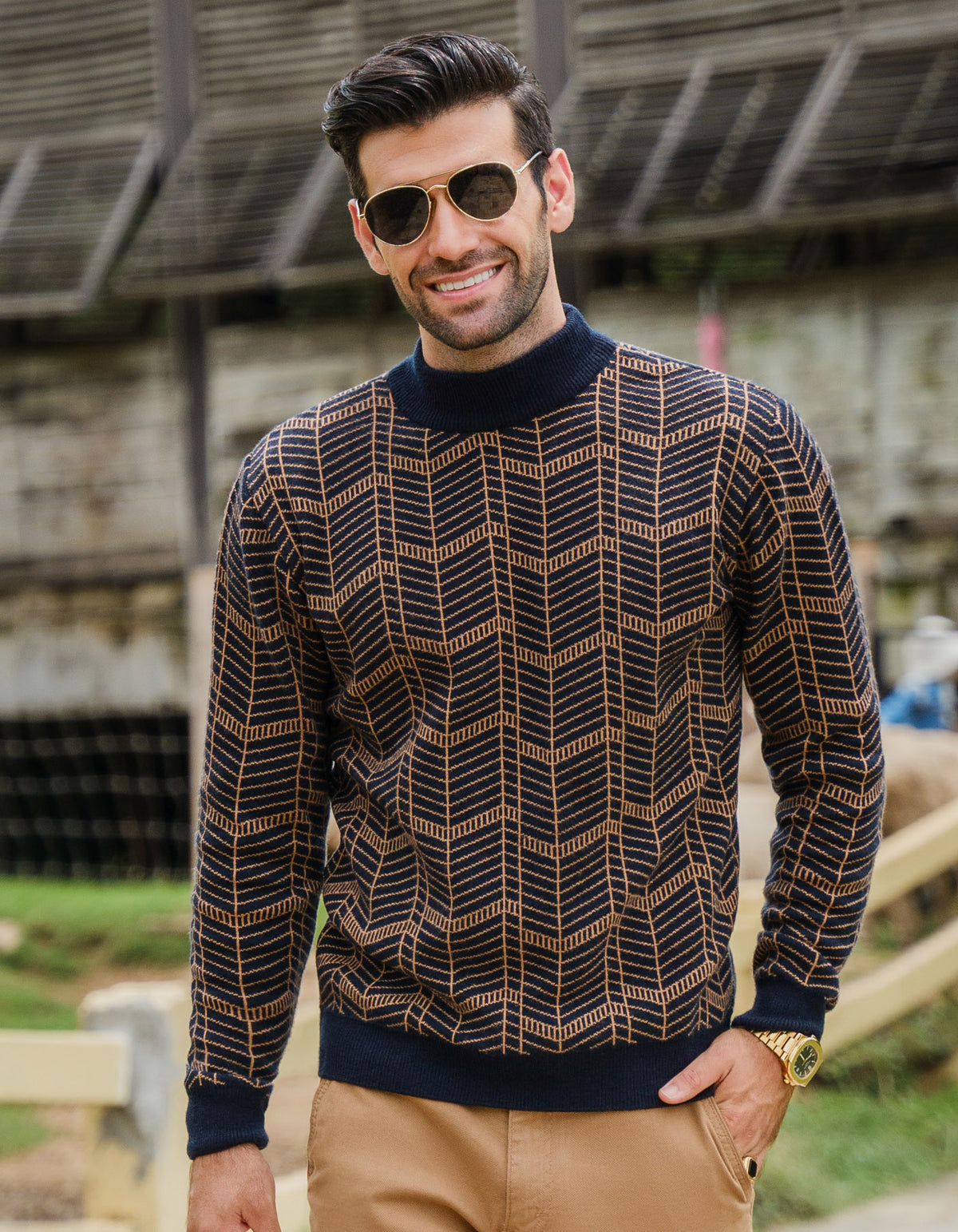 Navy Stripe Pull Over SFA2414-1-S