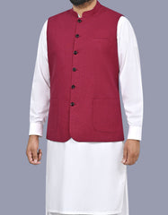 Maroon Texture Waist Coat WC2605S-38