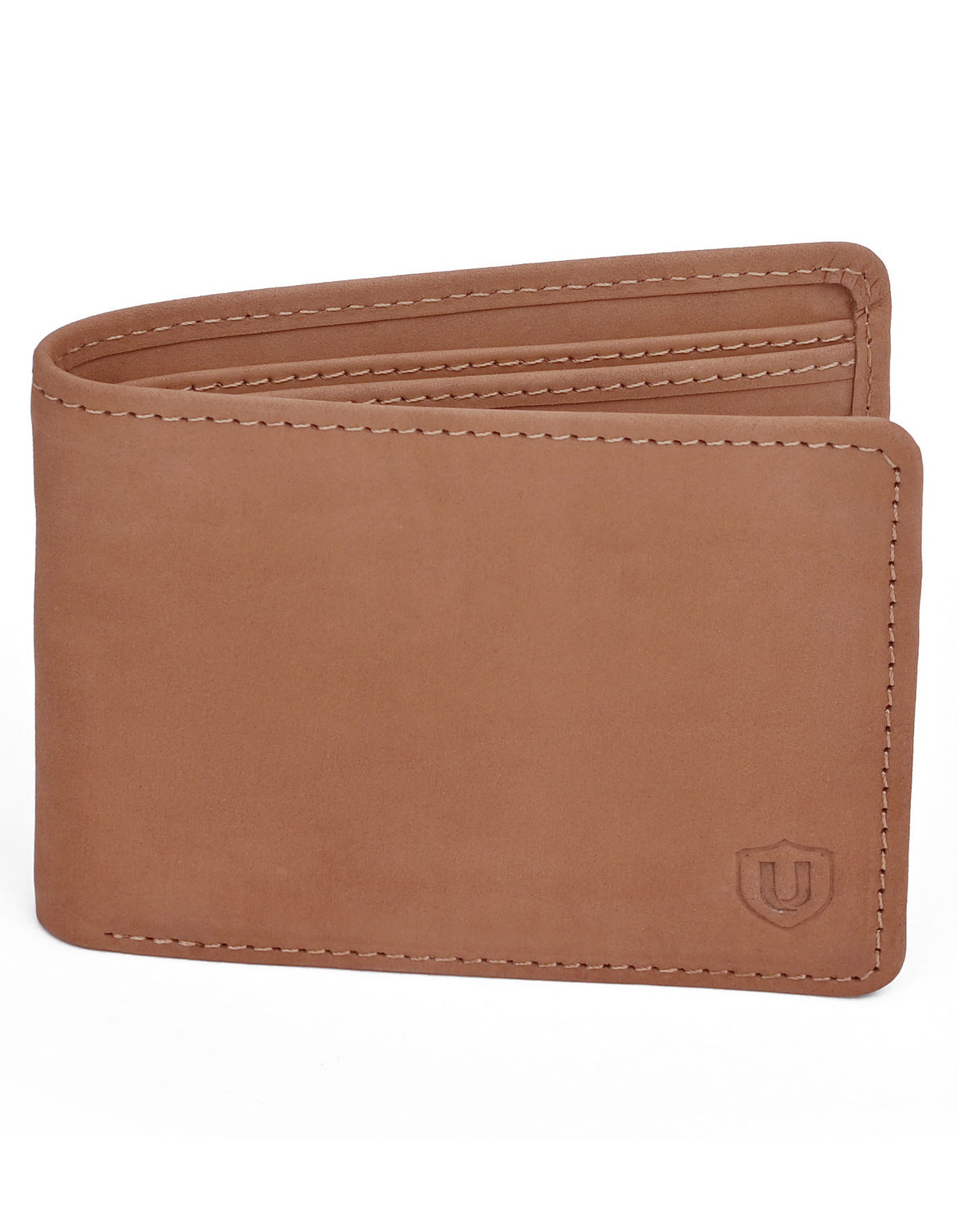 Camel Plain 100% Suede Leather Wallet