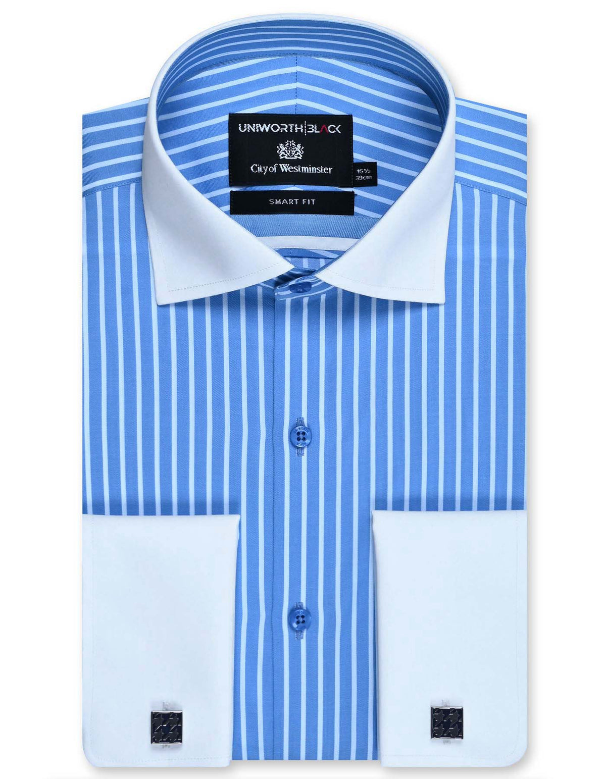 Stripe Blue Tailored Smart Fit Shirt FS2881-1SF-14.5