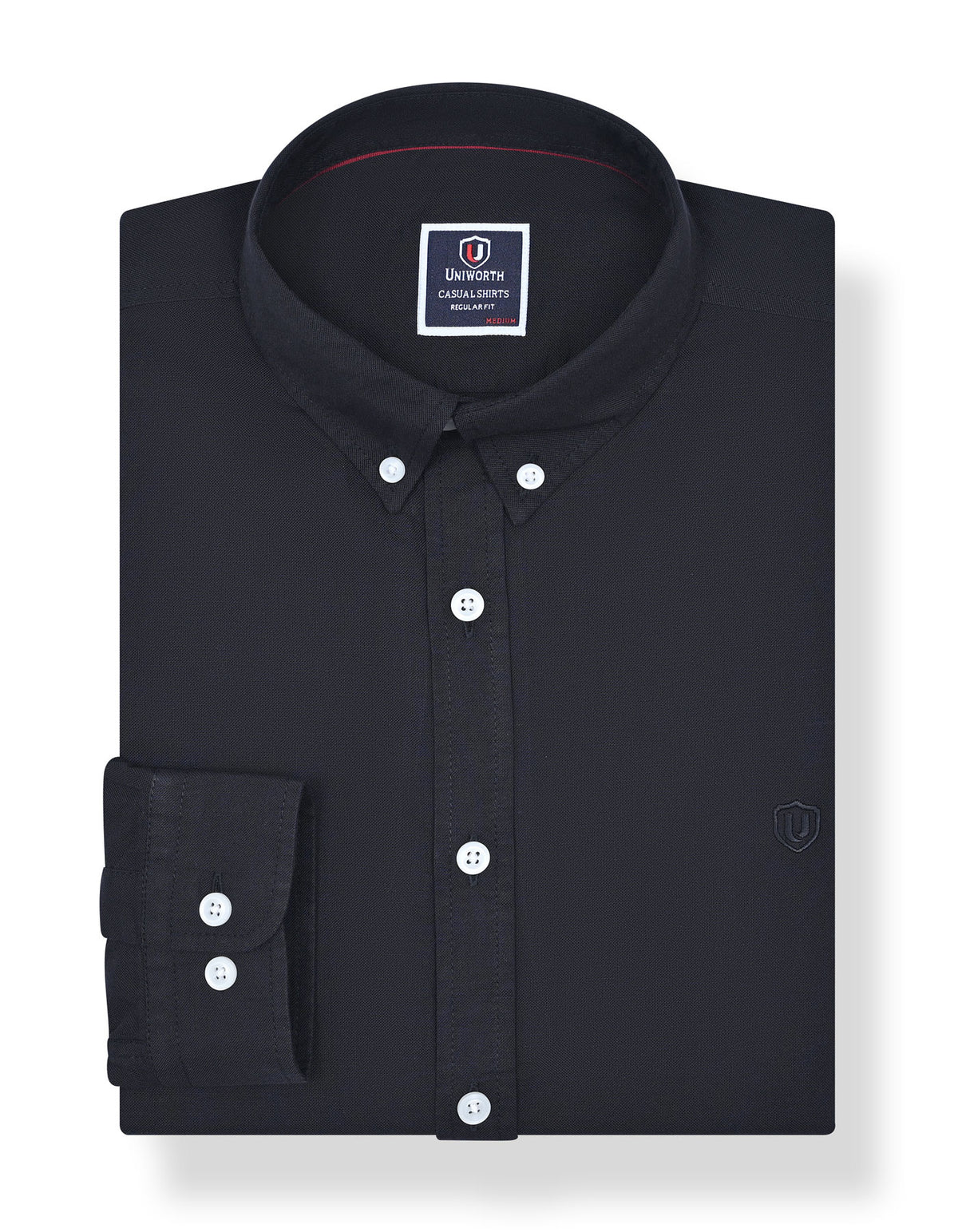 Black Embriodery Plain Casual Shirt CS2413R-S