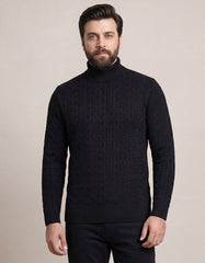 Black Texture Pull Over SFA2509-1-S