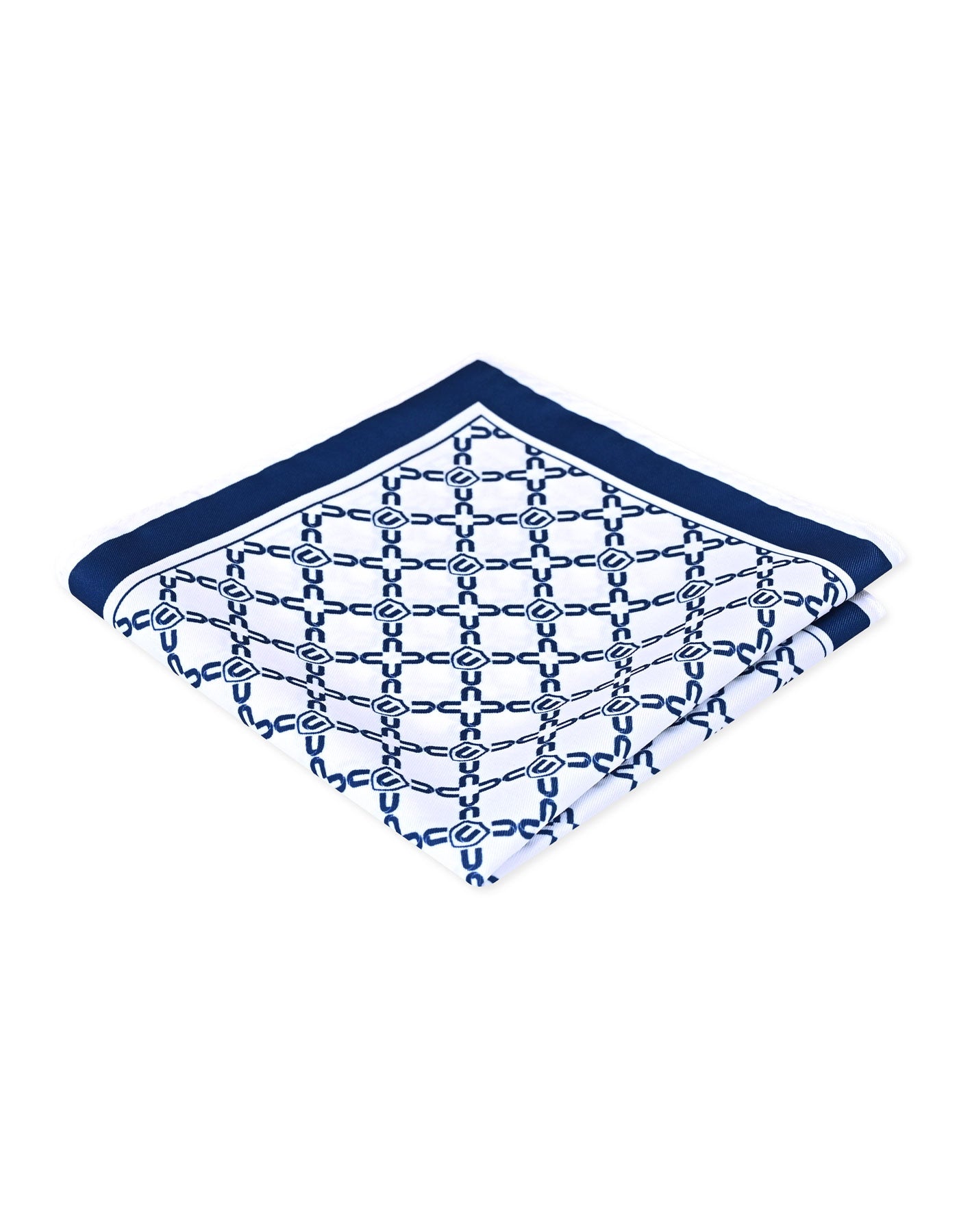 White Geometric Pocket Square