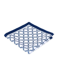 White Geometric Pocket Square