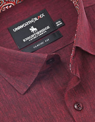Plain Maroon Classic Fit Shirt FS2423-2RF-15