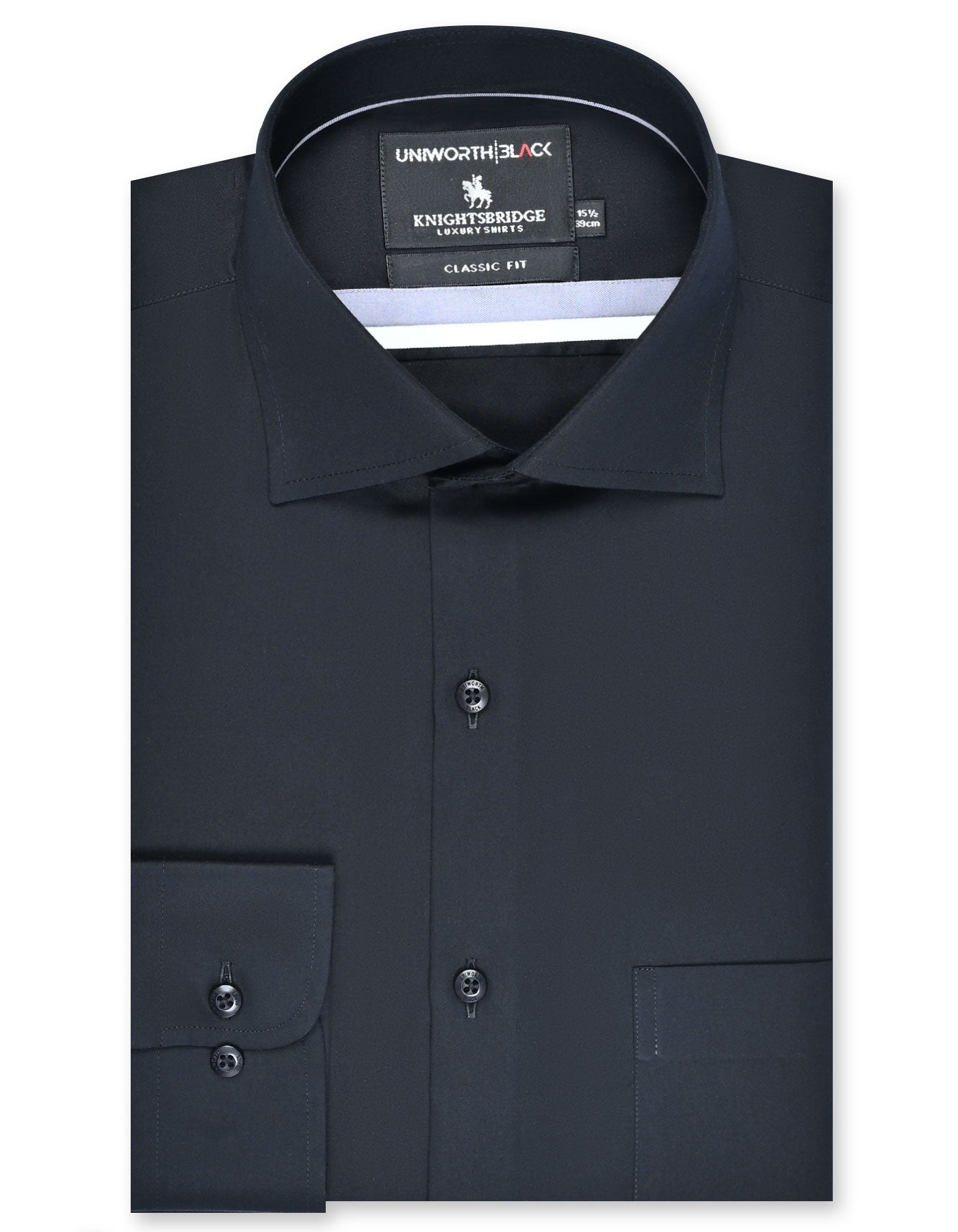 Plain Black Classic Fit Shirt FS2333-1RF-14.5