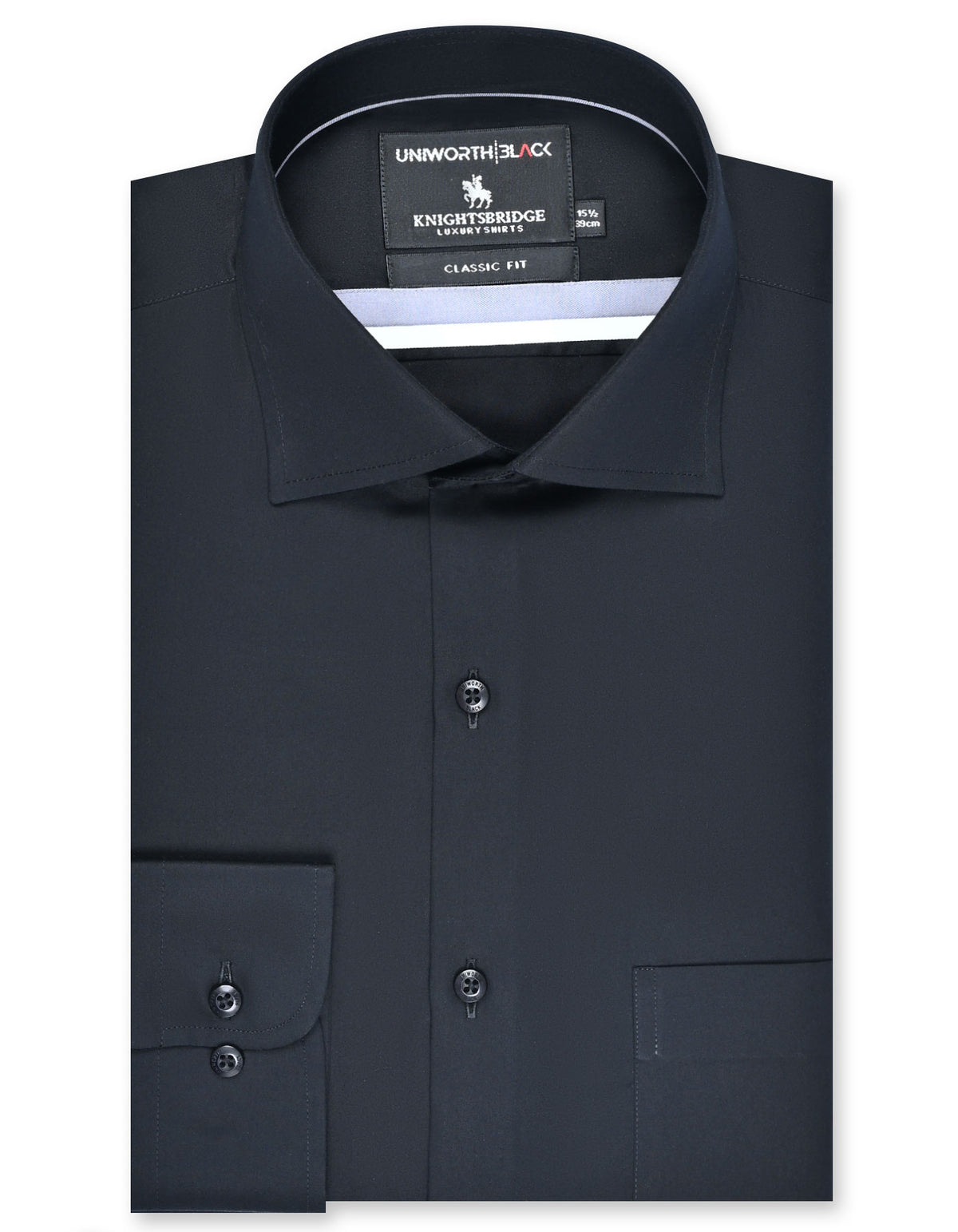 Plain Black Classic Fit Shirt FS2333-1RF-14.5