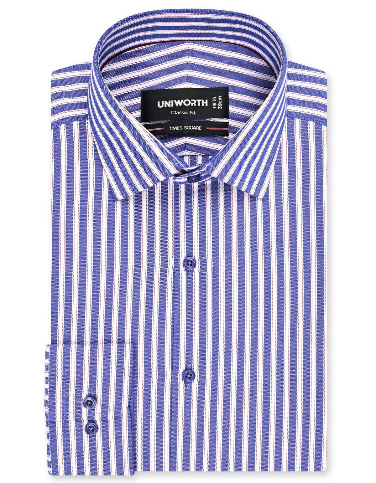 Stripe Navy Classic Fit Shirt FS2857-2RF-14.5