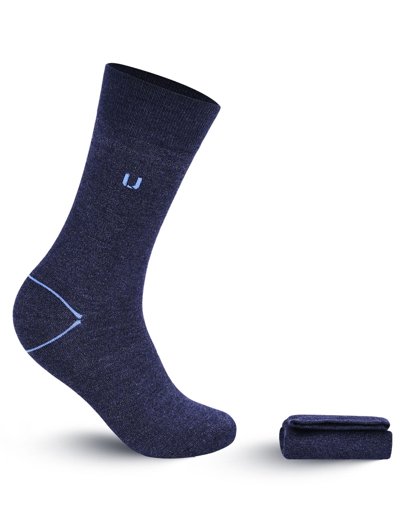 Navy Plain Wool Socks