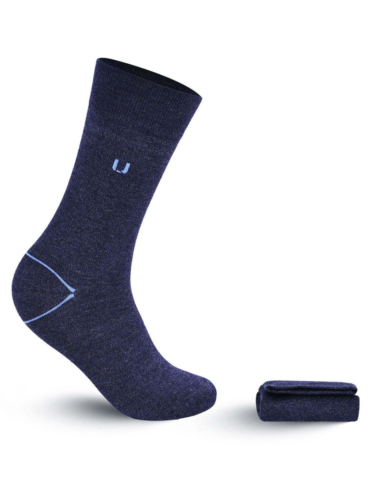 Navy Plain Wool Socks