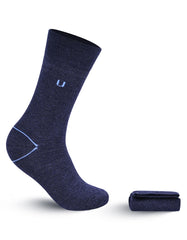 Navy Plain Wool Socks