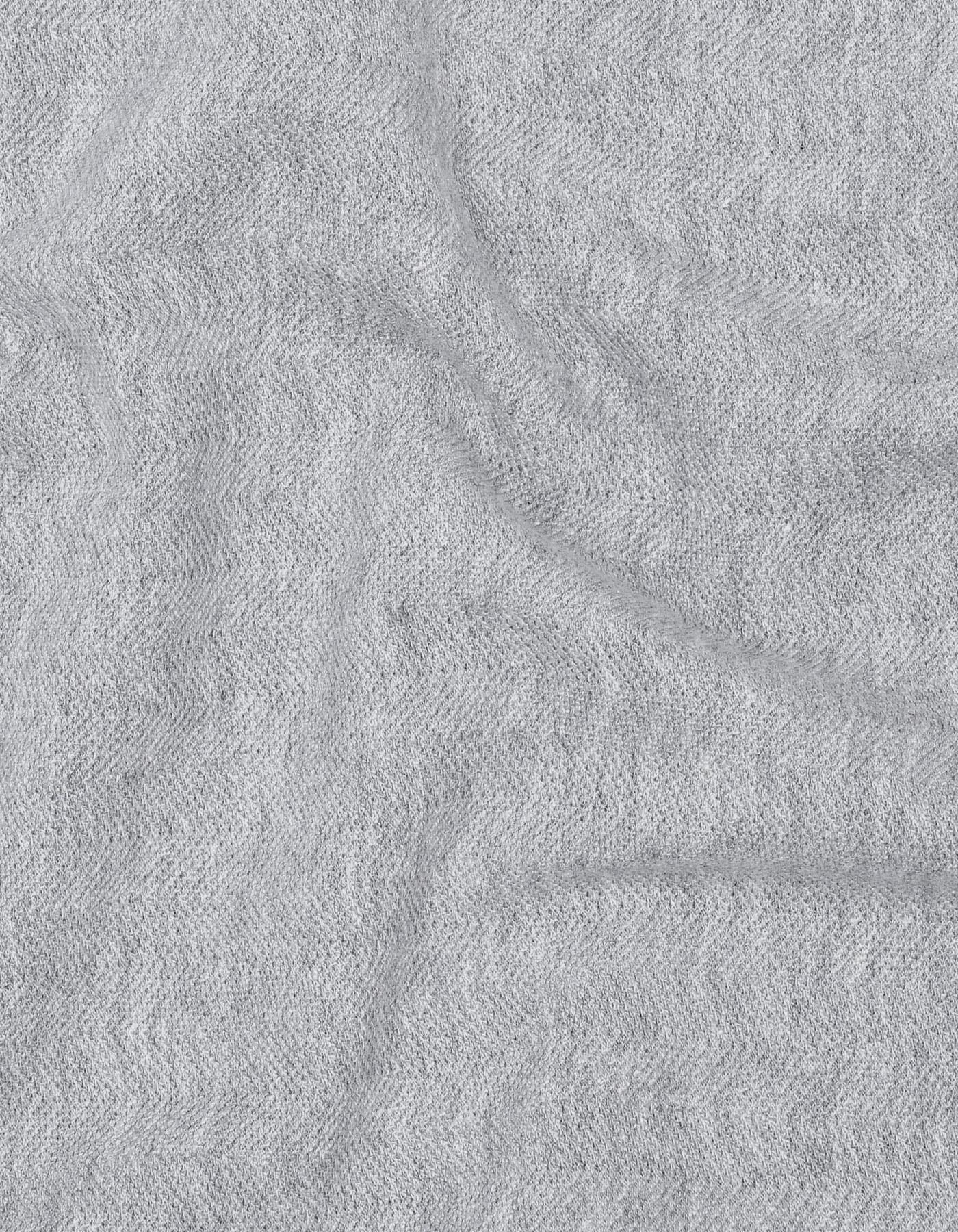 Heather Grey Texture Herring Bone Polo Shirt