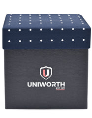 D Navy Dotted Cufflink Tie Set