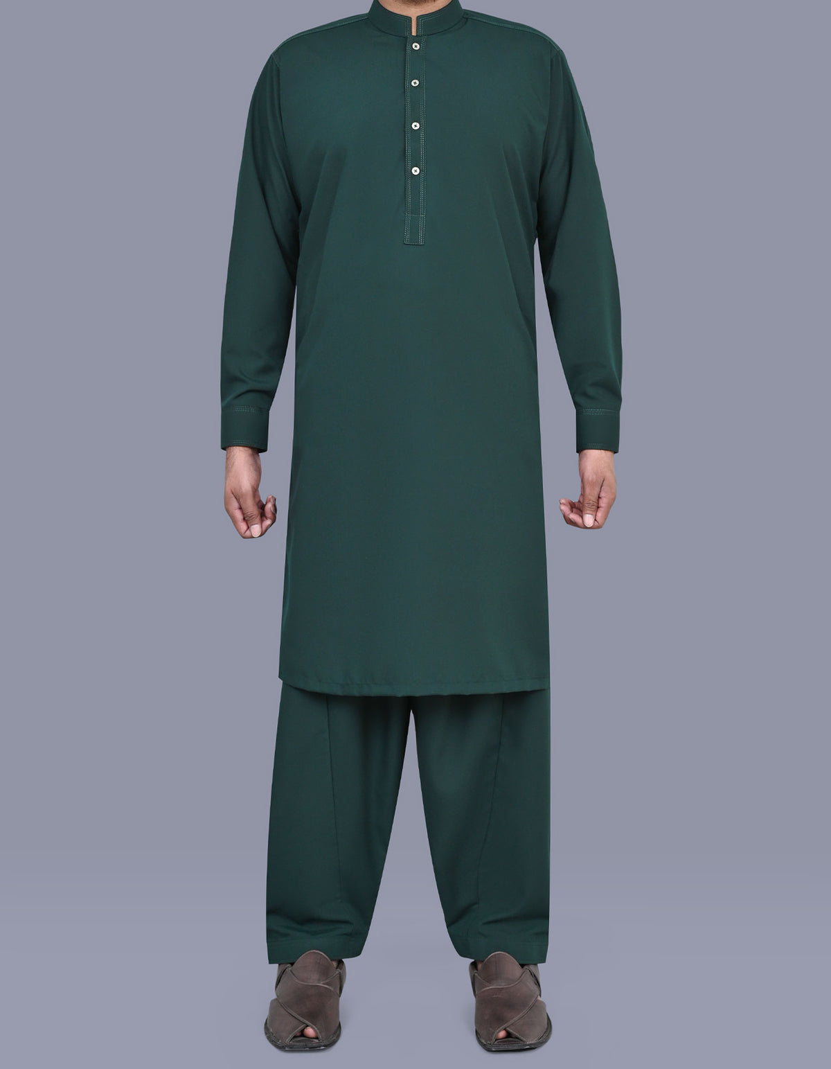 D Green Plain Kameez Shalwar KS2564S-XS