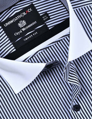 Stripe Black Tailored Smart Fit Shirt FS2874-1SF-15