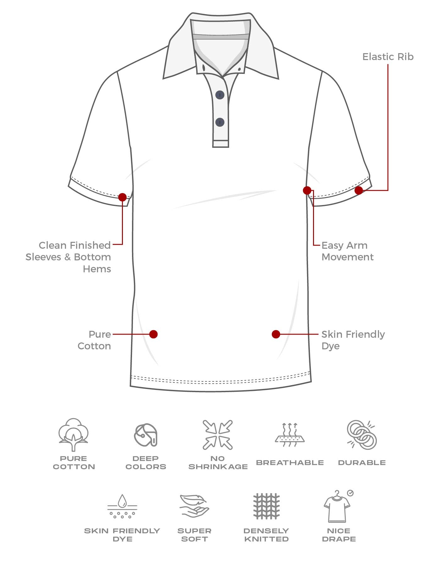 Brown Stripe Pique Polo Shirt