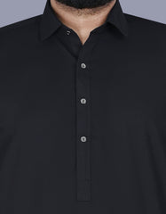 Black Plain Kameez Shalwar KS2530S-S