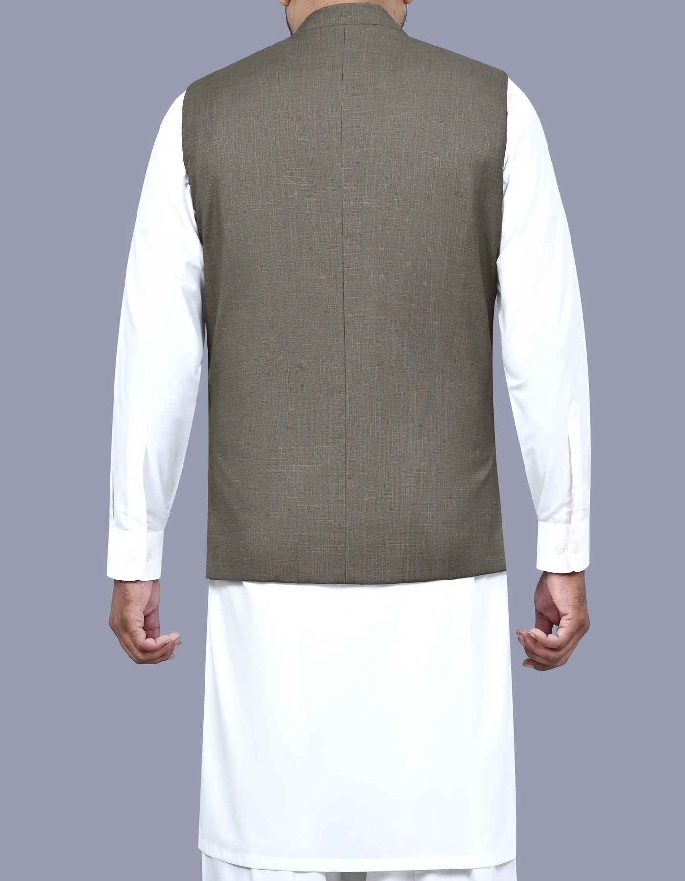 L Olive Texture Waist Coat WC2516-2S-40