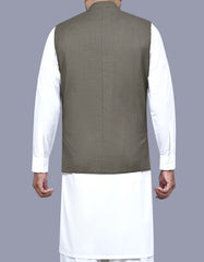 L Olive Texture Waist Coat WC2516-2S-40