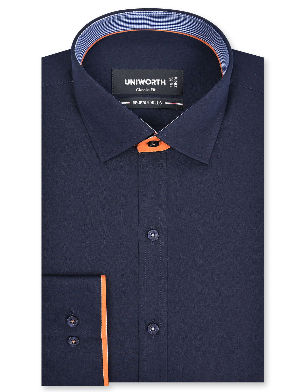 Plain Navy Classic Fit Shirt FS1601-5RF-14.5
