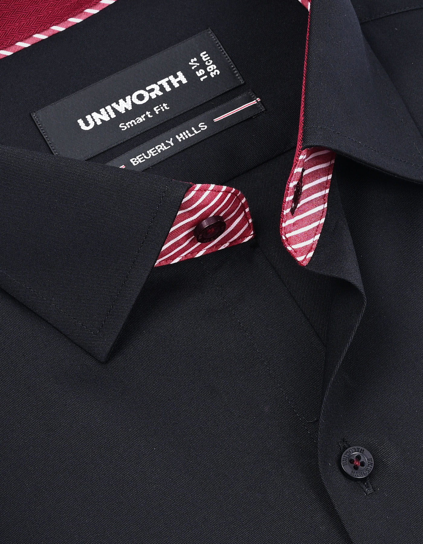 Plain Black Tailored Smart Fit Shirt FS1600-3SF-15